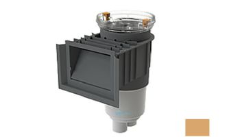 AquaStar Flow Star Standard Skimmer with Water Stop Face, Float Assembly, Basket, Clear Fill Lid and Adjustable Collar | Tan | SKR108FL100