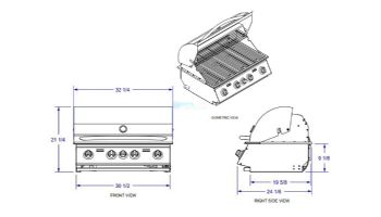 Bullet By Bull 4-Burner Stainless Steel Built-In Propane Grill | 86328