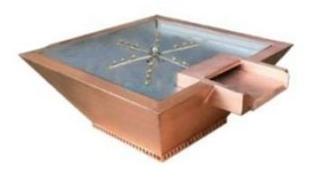 Bobe Builder Series Water + Fire Bowl | Automatic Ignition Propane Gas | 32" X 12" | Hammered Copper | BCPPMFWHHC-32-LP