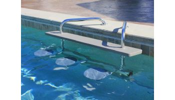 Global Pool Products 3-Seat Swim-Up Bar | Gray Powder Coated Structure with Tan Top | GPPOTE-3ST-TAN