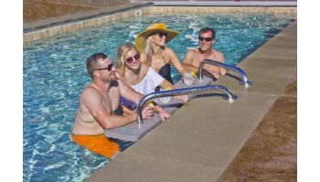 Global Pool Products 3-Seat Swim-Up Bar | Gray Powder Coated Structure with Tan Top | GPPOTE-3ST-TAN