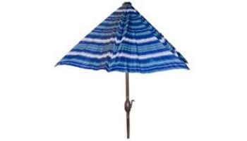 Global Pool Products 7-1/2" Blue Stripped Umbrella for High-Top Table | GPPOTE-2STHT-UMB-G