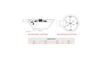 Bobe Builder Series Water + Fire Bowl | Manual Ignition Natural Gas | 24" X 12" | Copper | BRCPPMFWA-24-NG