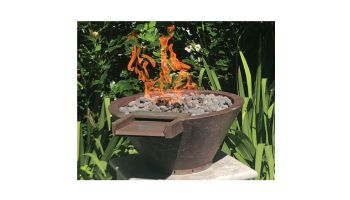 Bobe Builder Series Water + Fire Bowl | Manual Ignition Natural Gas | 24" X 12" | Copper | BRCPPMFWA-24-NG