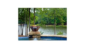 Bobe Builder Series Water + Fire Bowl | Manual Ignition Natural Gas | 24" X 12" | Copper | BRCPPMFWA-24-NG