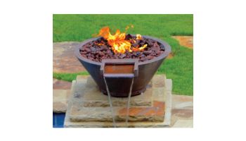 Bobe Builder Series Water + Fire Bowl | Manual Ignition Natural Gas | 24" X 12" | Copper | BRCPPMFWA-24-NG