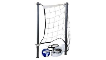 Global Pool Products Volleyball Set | 16' Net & Ball | Silver Vein Poles | No Anchors | GPPOTE-VBS16-SV