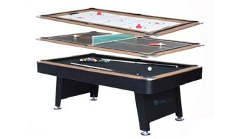 Hathaway Stafford 7-Foot Billiards Table with Table Tennis Top, Glide Hockey Top and Cue Rack | BG50349