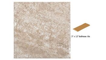 National Pool Tile Geostone 3x12 Single Bullnose Pool Tile | Geo Sand | GST-SAND SBN