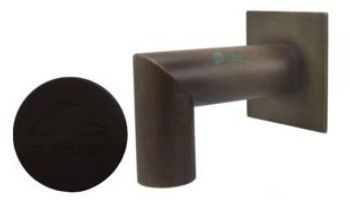 Black Oak Foundry 1.5" Deco 90 Degree Downspout with Square Backplate | Oil Rubbed Bronze Finish | S943-ORB