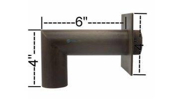 Black Oak Foundry 1.5" Deco 90 Degree Downspout with Square Backplate | Oil Rubbed Bronze Finish | S943-ORB