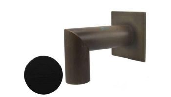 Black Oak Foundry 1.5" Deco 90 Degree Downspout with Square Backplate | Almost Black Finish | S943-BLK