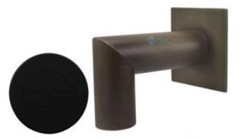 Black Oak Foundry 1.5" Deco 90 Degree Downspout with Square Backplate | Almost Black Finish | S943-BLK
