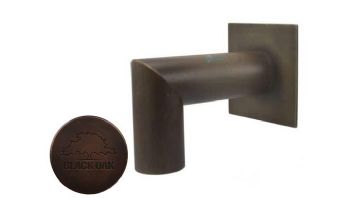 Black Oak Foundry 1.5" Deco 90 Degree Downspout with Square Backplate | Distressed Copper Finish | S943-DC