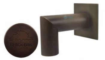 Black Oak Foundry 1.5" Deco 90 Degree Downspout with Square Backplate | Distressed Copper Finish | S943-DC