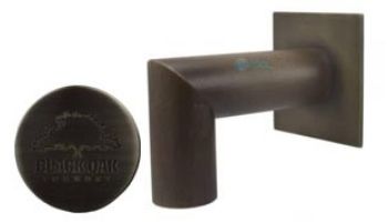 Black Oak Foundry 1.5" Deco 90 Degree Downspout with Square Backplate | Brushed Pewter Finish | S943-BP
