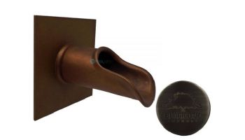 Black Oak Foundry Roman Scupper with Square Backplate | Brushed Pewter Finish | S55-BP | S58-BP Square