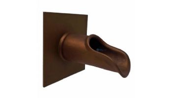 Black Oak Foundry Roman Scupper with Square Backplate | Brushed Pewter Finish | S55-BP | S58-BP Square