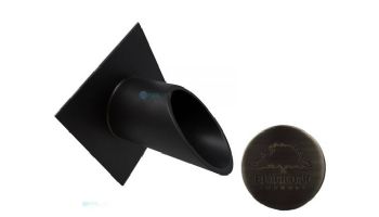 Black Oak Foundry 2.5" Deco Wall Scupper with Diamond Backplate | Brushed Pewter Finish | S913-BP