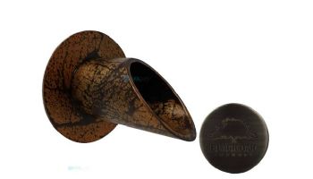 Black Oak Foundry 2.5" Deco Wall Scupper with Round Backplate | Brushed Pewter Finish | S903-BP