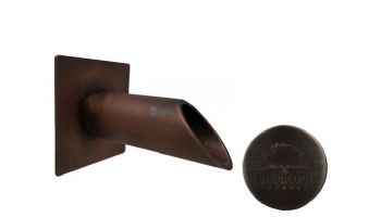 Black Oak Foundry 1.5" Deco Wall Scupper with Square Backplate | Brushed Pewter Finish | S921-BP