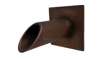 Black Oak Foundry 1.5" Deco Wall Scupper with Square Backplate | Brushed Pewter Finish | S921-BP