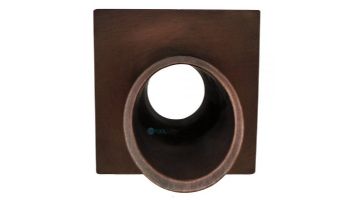 Black Oak Foundry 1.5" Deco Wall Scupper with Square Backplate | Brushed Pewter Finish | S921-BP