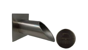 Black Oak Foundry 2" Deco Wall Scupper with Square Backplate | Brushed Pewter Finish | S922-BP