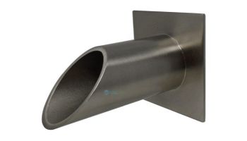 Black Oak Foundry 2" Deco Wall Scupper with Square Backplate | Brushed Pewter Finish | S922-BP