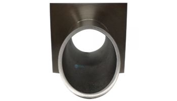Black Oak Foundry 2" Deco Wall Scupper with Square Backplate | Brushed Pewter Finish | S922-BP