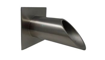 Black Oak Foundry 2" Deco Wall Scupper with Square Backplate | Brushed Pewter Finish | S922-BP