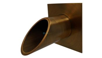 Black Oak Foundry 2.5" Deco Wall Scupper with Square Backplate | Brushed Pewter Finish | S923-BP