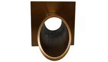 Black Oak Foundry 2.5" Deco Wall Scupper with Square Backplate | Brushed Pewter Finish | S923-BP