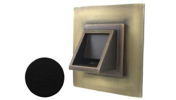 Black Oak Foundry Short Square Scupper with Square Backplate | Almost Black Finish | S56-BLK | S69-Square-1-BLK