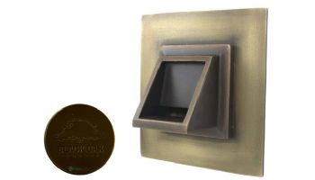 Black Oak Foundry Short Square Scupper with Square Backplate | Almost Black Finish | S56-BLK | S69-Square-1-BLK