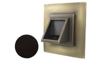 Black Oak Foundry Short Square Scupper with Square Backplate | Oil Rubbed Bronze Finish | S56-ORB | S69-Square-1-ORB