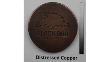 Black Oak Foundry Short Square Scupper with Square Backplate | Distressed Copper Finish | S56-DC | S69-Square-1-DC