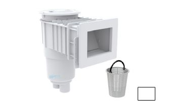 AquaStar Flow Star Skimmer with Narrow 9" Deep Throat, Float Assembly, Lid, Adjustable Collar and 9" Ultra Basket for Fiberglass | White | SKRFFL3N101-L | SKRVFL3N101-L