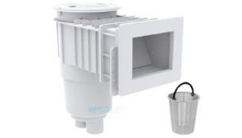 AquaStar Flow Star Skimmer with Narrow 9" Deep Throat, Float Assembly, Lid, Adjustable Collar and 9" Ultra Basket for Fiberglass | White | SKRFFL3N101-L | SKRVFL3N101-L