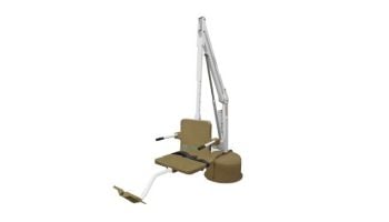 Aqua Creek Revolution Pool Lift with Spa Arm | No Anchor | White Powder Coat with Tan Seat | F-702RLNA-SPA-T