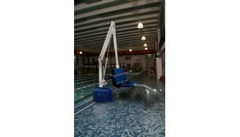 Aqua Creek Revolution Pool Lift with Spa Arm | No Anchor | White Powder Coat with Gray Seat | F-702RLNA-SPA-G