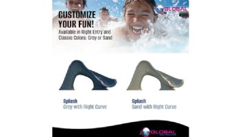 Global Pool Products Splash Swimming Pool Slide | Right Turn | Sandstone | GPPSSP-SAND-R