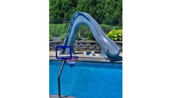 Global Pool Products Tidal Wave Slide | Right Turn | Gray | GPPSTW-GREY-R