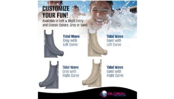 Global Pool Products Tidal Wave Slide | Right Turn | Gray | GPPSTW-GREY-R
