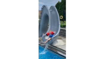 Global Pool Products Tidal Wave Slide | Right Turn | Sandstone | GPPSTW-SAND-R