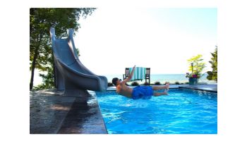 Global Pool Products Tidal Wave Slide with LED Light | Left Turn | Gray | GPPSTW-GREY-L-LED