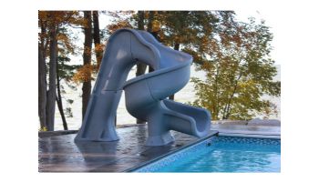 Global Pool Products Tsunami Swimming Pool Slide with LED Light | Gray | GPPSTS-GREY-LED