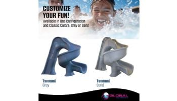 Global Pool Products Tsunami Swimming Pool Slide with LED Light | Sandstone | GPPSTS-SAND-LED