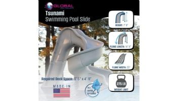 Global Pool Products Tsunami Swimming Pool Slide with LED Light | Sandstone | GPPSTS-SAND-LED