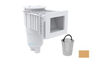 AquaStar Flow Star Skimmer with Narrow 9" Deep Throat, Float Assembly, Lid, Adjustable Collar and 9" Ultra Basket for Fiberglass | Tan | SKRFFL3N108-L